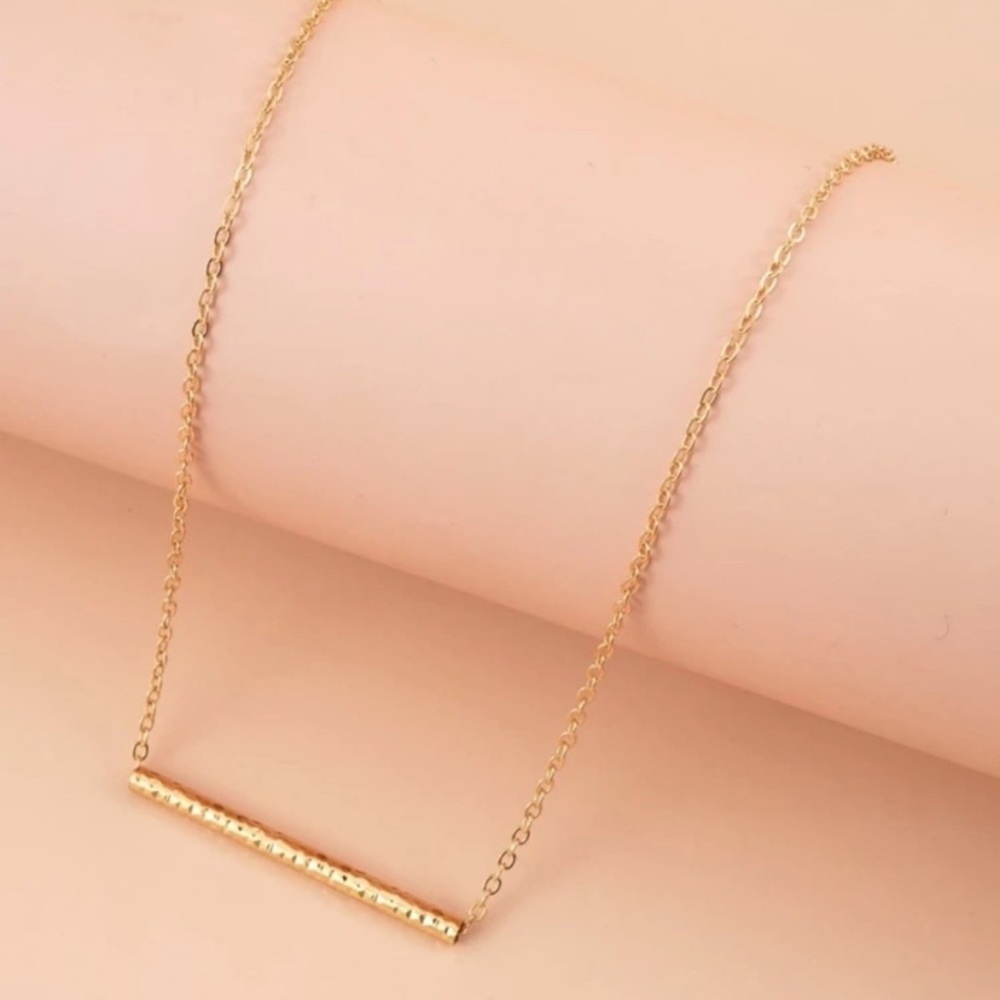 Gold Bar Balance Necklace NWT - Picture 3 of 5
